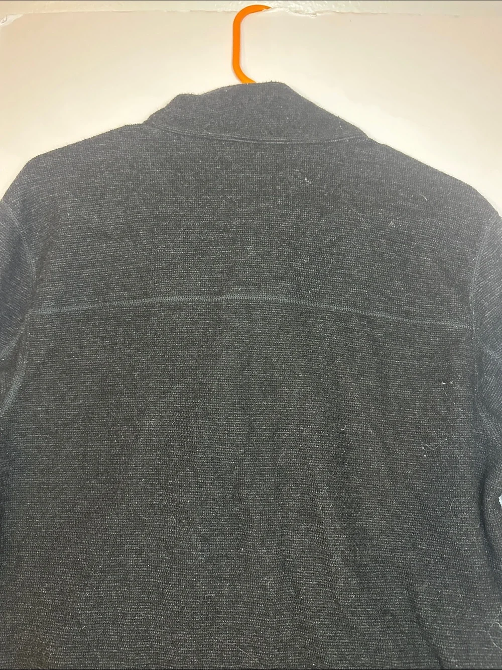Prana Men's Med Leonidas Snap-Quarter Pullover wool blend black charcoal